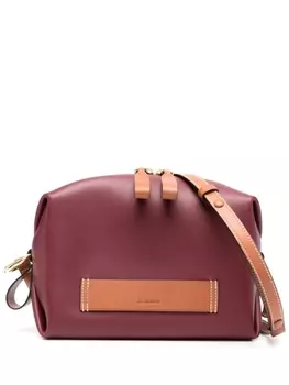 Jil Sander сумка через плечо с нашивкой-логотипом, красный