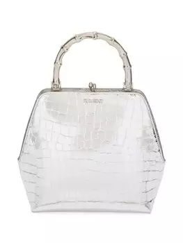 Jil Sander сумка Goji Bamboo Square, серебристый