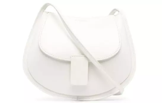 JIL SANDER Сумка-купол из коровьей кожи, женская, белая