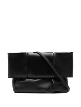 Jil Sander сумка на плечо с тисненым логотипом, черный