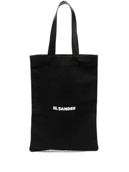Jil Sander сумка-тоут из канваса с логотипом, черный