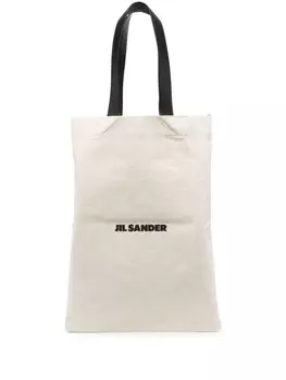Jil Sander сумка-тоут с логотипом, нейтральный цвет