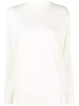 Jil Sander свитер с круглым вырезом, белый