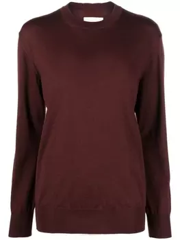 Jil Sander свитер с круглым вырезом, коричневый