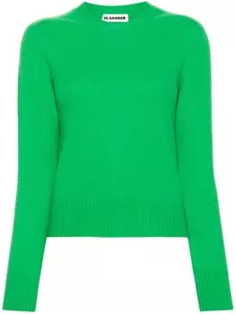 Jil Sander свитер с круглым вырезом, зеленый