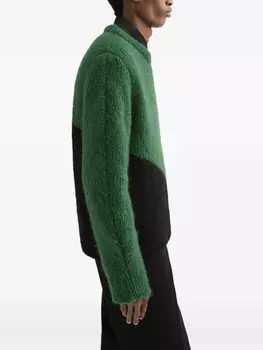 Jil Sander свитер в стиле колор-блок, зеленый