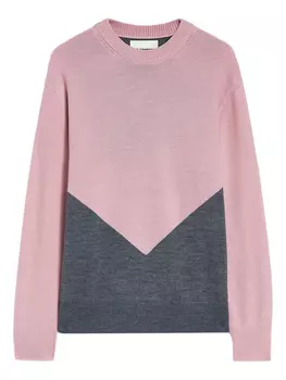 Jil Sander свитер в стиле колор-блок, розовый