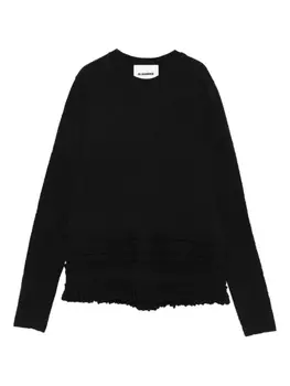 Jil Sander толстовка из смесовой шерсти, черный