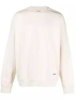 Jil Sander толстовка с нашивкой-логотипом, нейтральный цвет