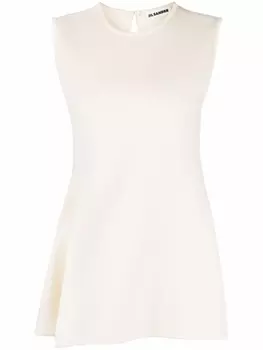 Jil Sander топ с баской, нейтральный цвет