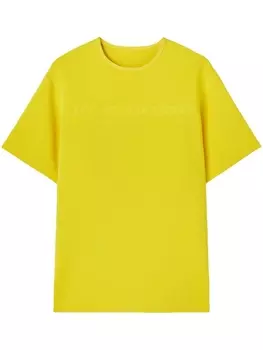 Jil Sander топ с короткими рукавами и тисненым логотипом, желтый