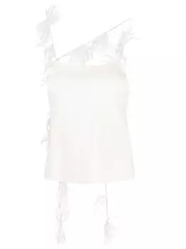 Jil Sander топ с перьями, белый