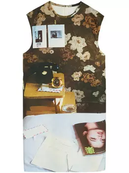 Jil Sander топ с принтом, желтый