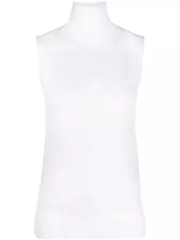 Jil Sander топ с высоким воротником и вставками, белый