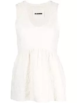 Jil Sander топ с жатым эффектом, нейтральный цвет