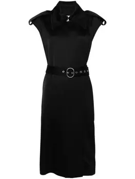 Jil Sander тренч с поясом, черный