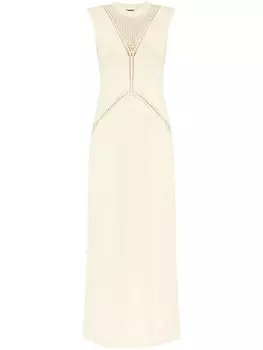 Jil Sander трикотажное платье из смеси шерсти и хлопка, нейтральный цвет