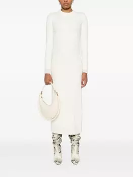 Jil Sander трикотажное платье макси, белый