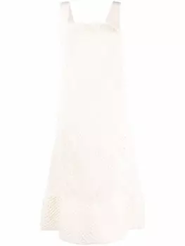 Jil Sander трикотажное платье миди, белый