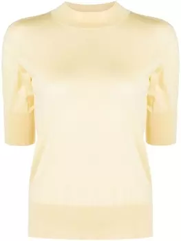 Jil Sander трикотажный топ с короткими рукавами, желтый