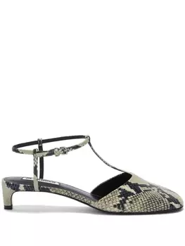 Jil Sander туфли с тиснением под кожу ящерицы, белый