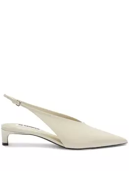 Jil Sander туфли с заостренным носком и ремешком на пятке, нейтральный цвет