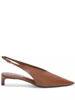 Jil Sander туфли с заостренным носком и ремешком на пятке, коричневый