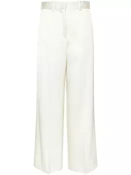 Jil Sander твиловые брюки палаццо с завышенной талией, нейтральный цвет