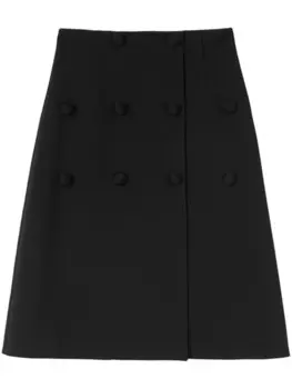 Jil Sander юбка А-силуэта с декоративными пуговицами, черный