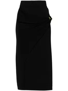 Jil Sander юбка из вирджинской шерсти с завышенной талией, черный