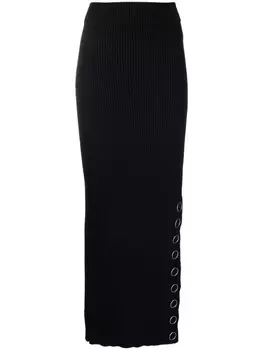 Jil Sander юбка макси в рубчик на кнопках, синий