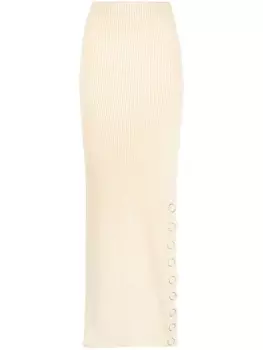 Jil Sander юбка макси в рубчик, нейтральный цвет