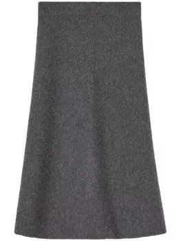 Jil Sander юбка миди А-силуэта, серый