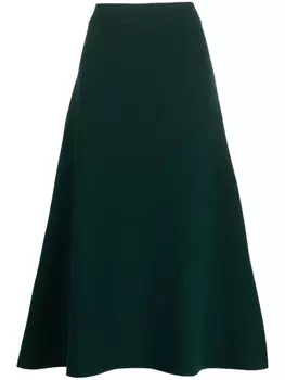 Jil Sander юбка миди А-силуэта, зеленый