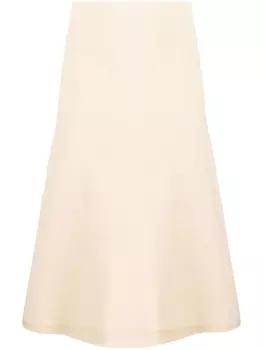 Jil Sander юбка миди асимметричного кроя, нейтральный цвет