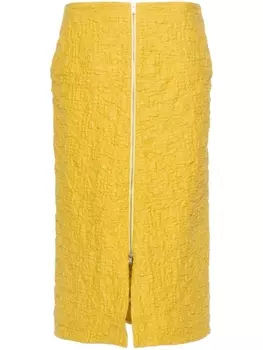 Jil Sander юбка миди из ткани клоке, зеленый