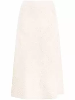 Jil Sander юбка миди рыхлой вязки, белый