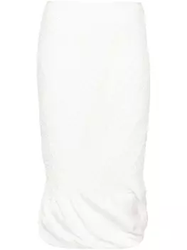 Jil Sander юбка миди с перфорацией, белый