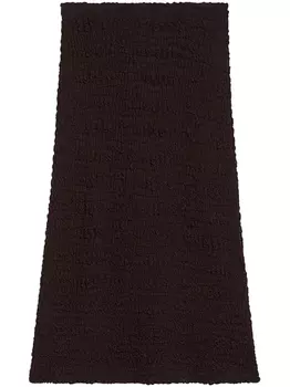 Jil Sander юбка миди с завышенной талией и жатым эффектом, черный