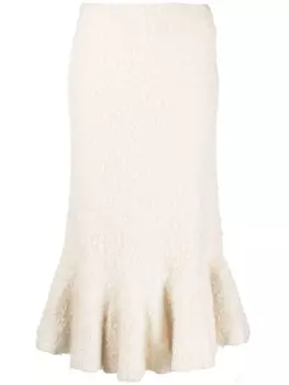 Jil Sander юбка со складками на подоле, нейтральный цвет