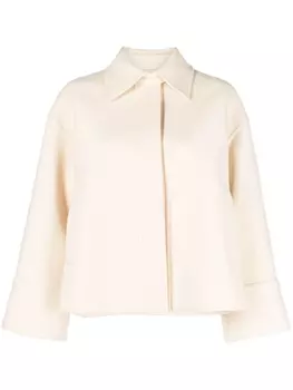 Jil Sander укороченная куртка с заостренным воротником, белый