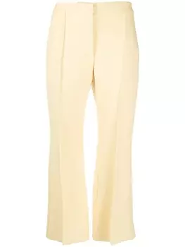 Jil Sander укороченные брюки из необработанной шерсти, желтый