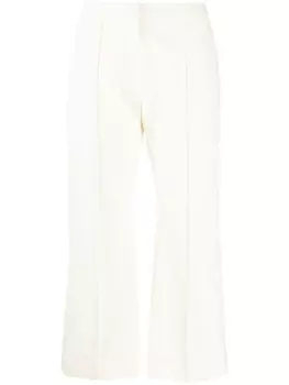 Jil Sander укороченные брюки с завышенной талией, нейтральный цвет