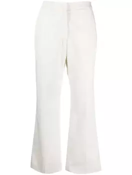 Jil Sander укороченные брюки со складками, белый