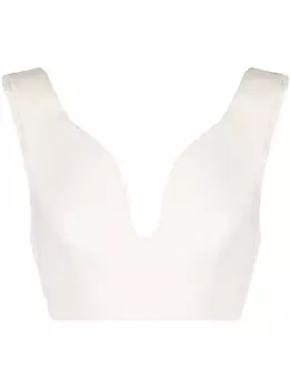 Jil Sander укороченный топ с открытой спиной, белый