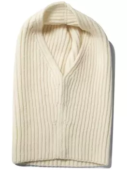 Jil Sander вязаная шерстяная балаклава, нейтральный цвет