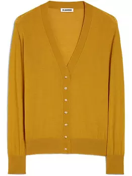Jil Sander вязаный кардиган, желтый