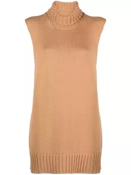 Jil Sander вязаный топ без рукавов, нейтральный цвет