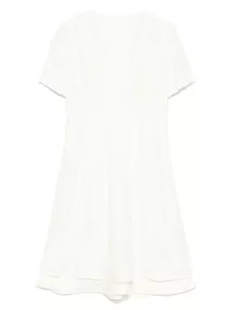 Jil Sander жаккардовое платье с короткими рукавами, нейтральный