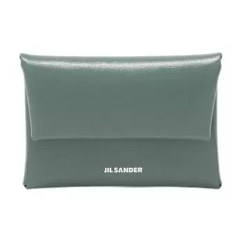 JIL SANDER Женский кошелек для монет из телячьей кожи, темно-зеленый